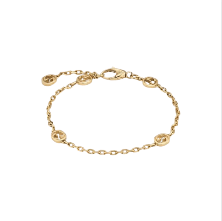 Bracciale Gucci INTERLOCKING 18 carati dettagli GG dettagli GG GUCCI BRACELET GOLD SCONTO DISCOUNT