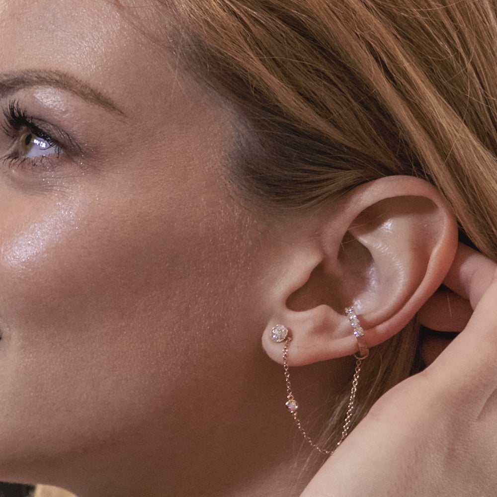 Monorecchino Helix oro rosa brillanti - immagine 3