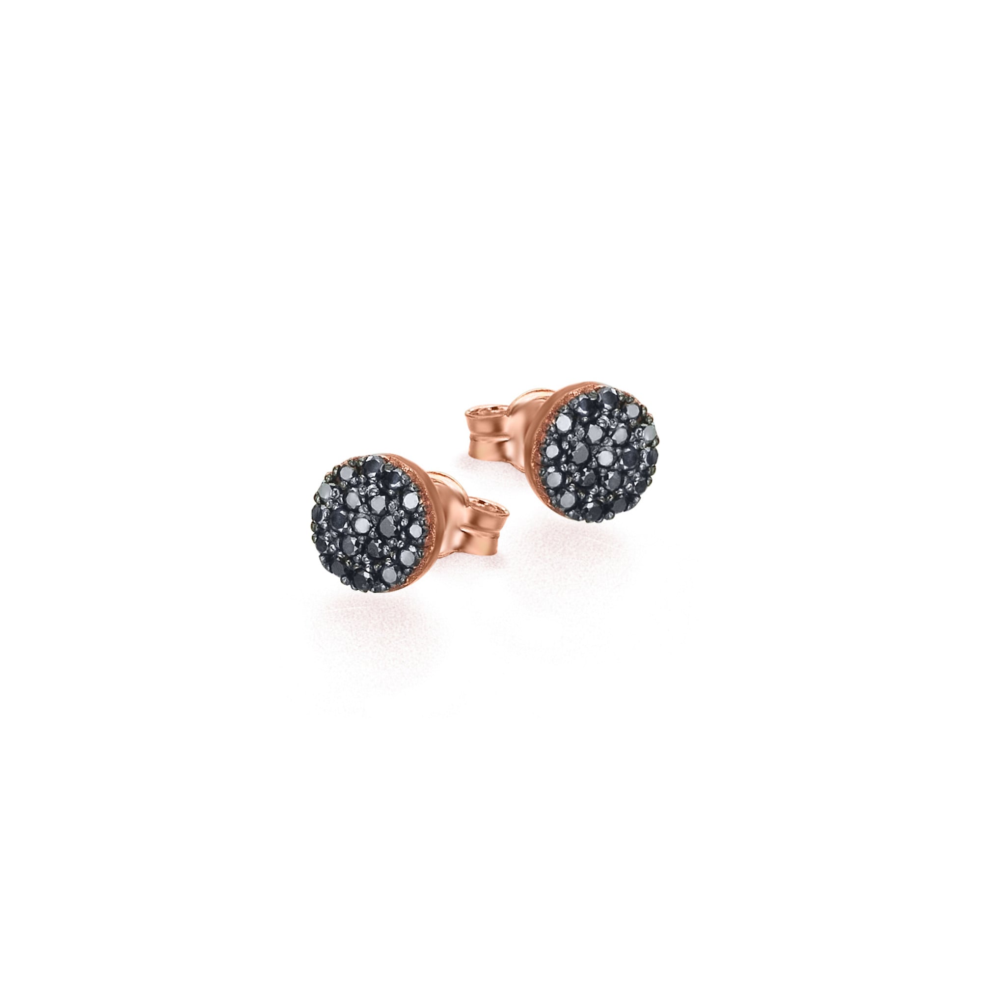 GB090ORBL orecchini oro rosa diamanti neri black diamond earrings discount sconto