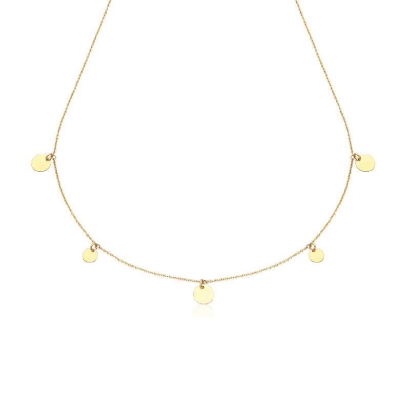 LE CARRÈ collana oro giallo 5 dischi GD057OA collana or giallo necklace gold sconto discount