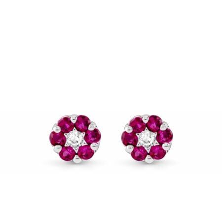 ORECCHINI FLOWERS  RUBINI GRANDE