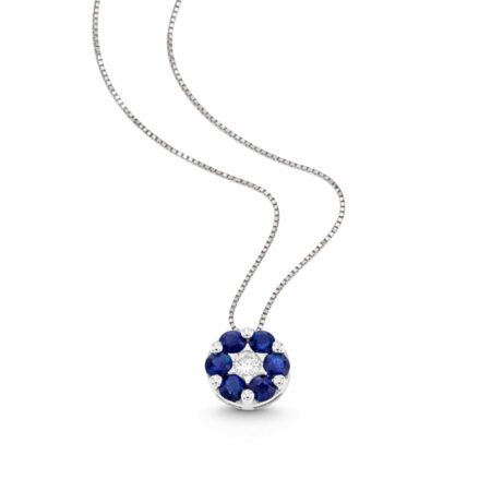 COLLANA FLOWERS diamante e zaffiri naturali