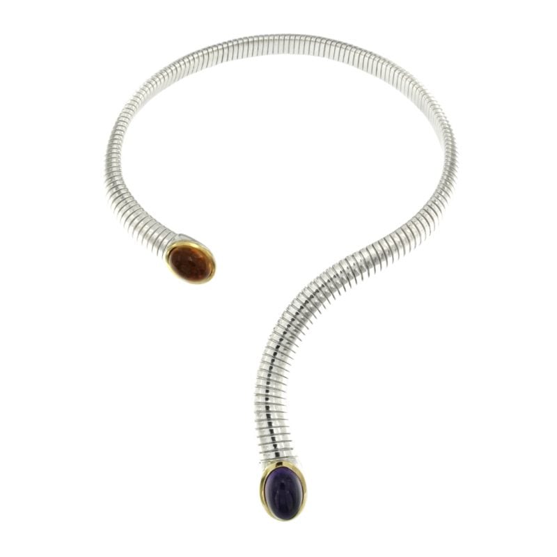 Collana Tubogas argento oro e pietre dure citrino ametista necklace silver discount code codice sconto
