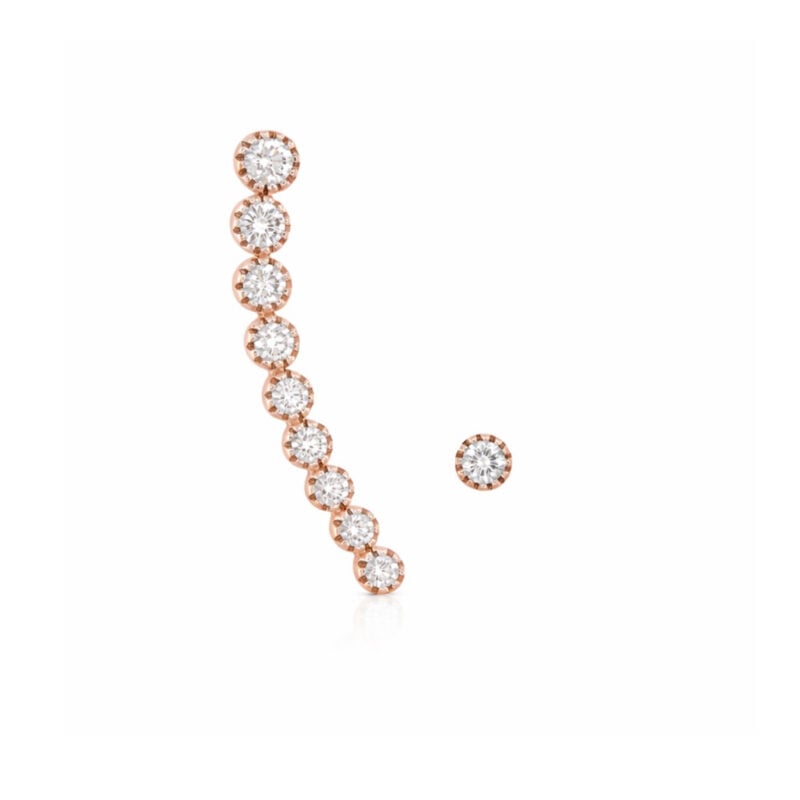 ORECCHINI ORO BIANCO ASIMMETRICI CON BRILLANTI