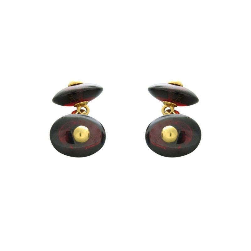 Gemelli pomellato oro giallo e granati