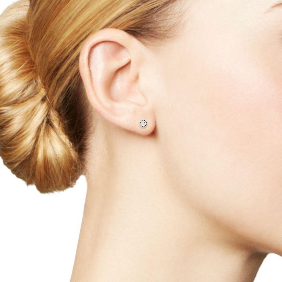 Orecchini oro bianco asimmetrici con brillanti - immagine 4