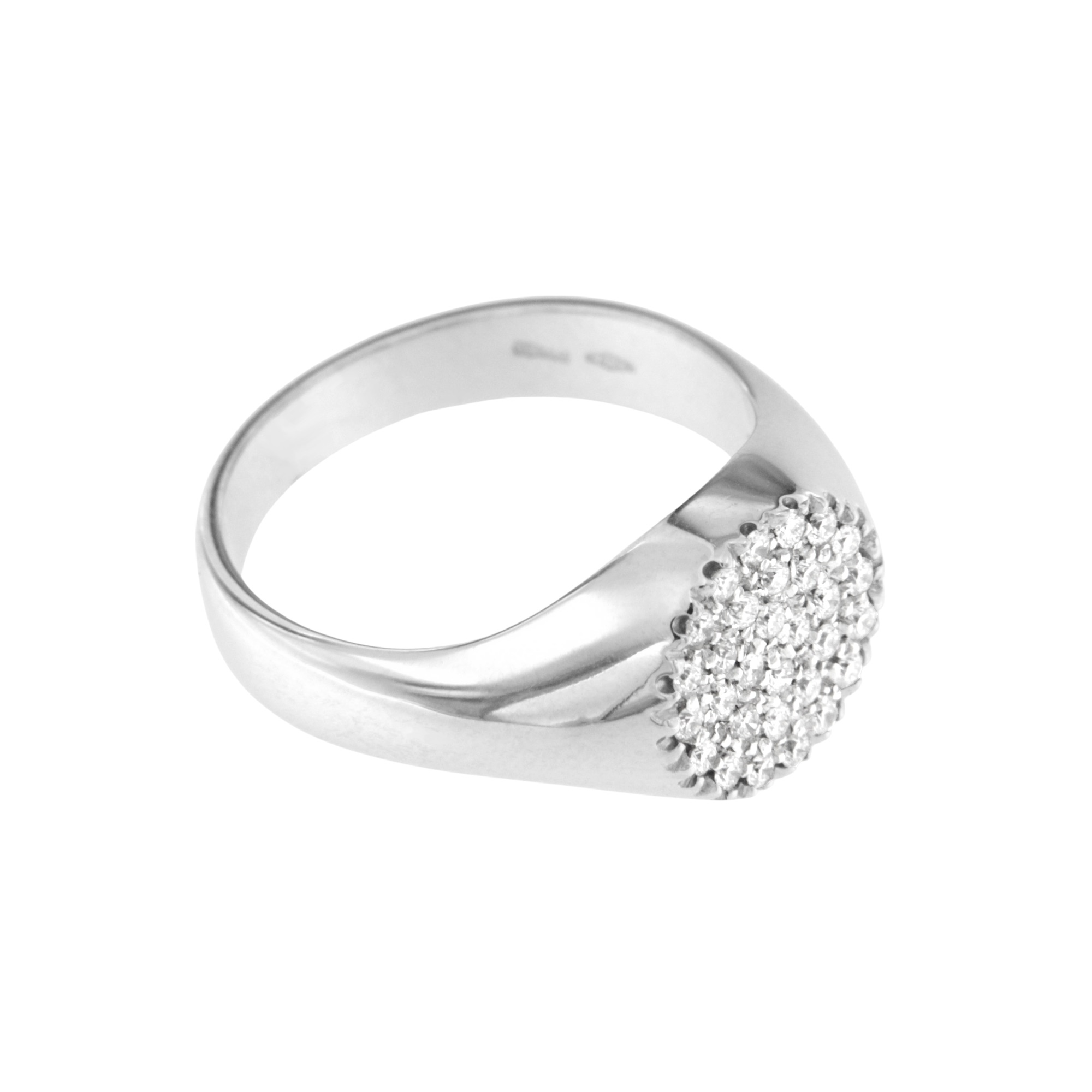 Anello Chevalier mignolo timbro diamanti bianchi - immagine 2