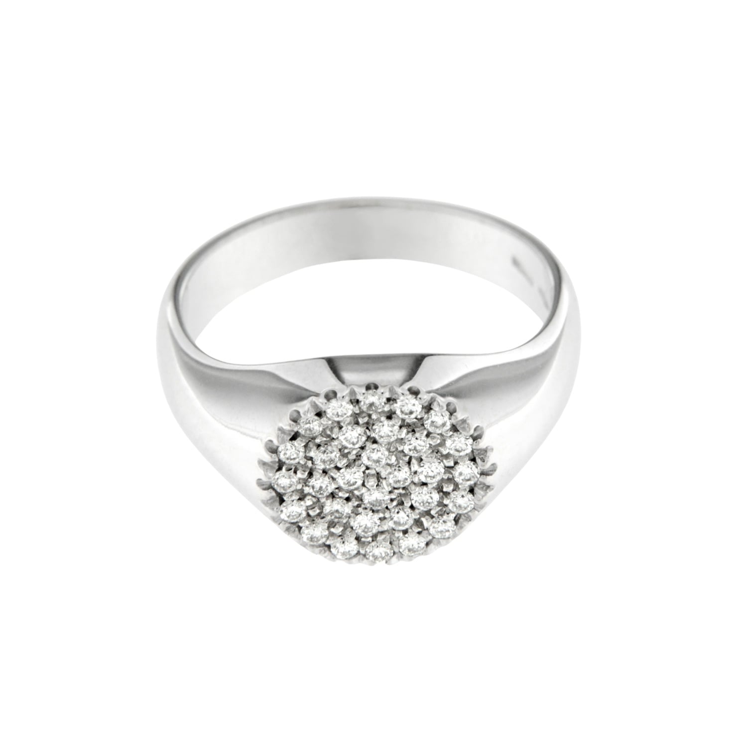 Anello Chevalier mignolo timbro diamanti bianchi - immagine 4