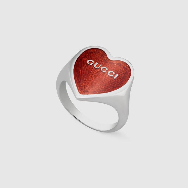 Gucci and GG heart enamel Ring - Image 2
