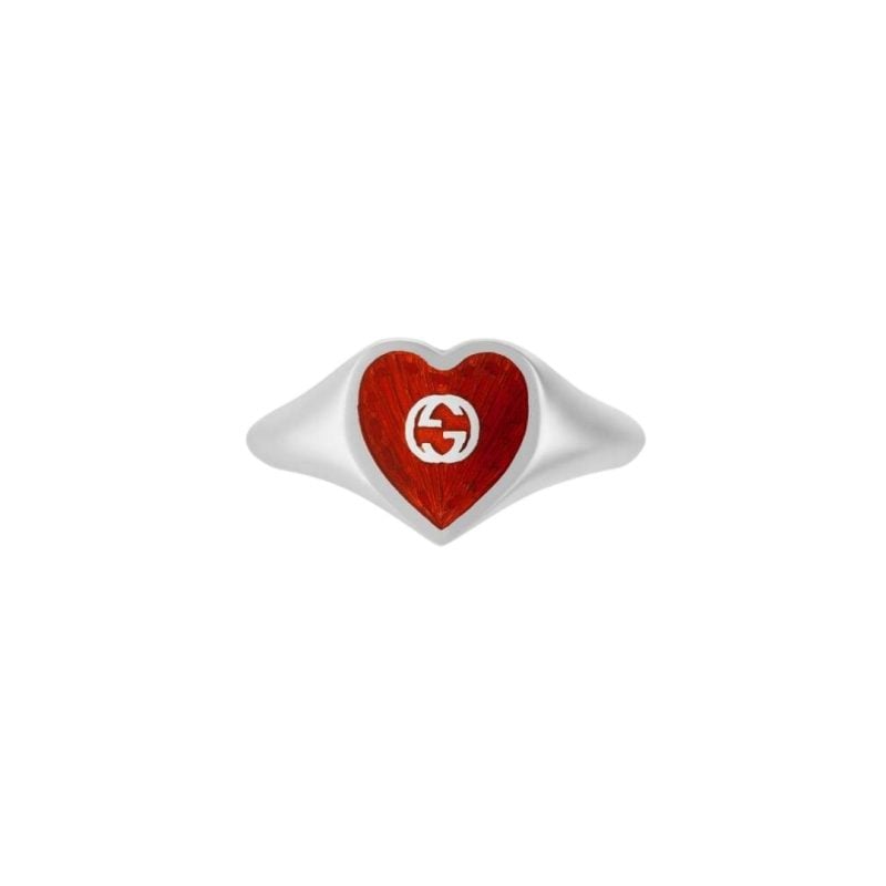 645544_J8410_8133_001_100_0000_Light-Anello-con-cuore-in-smalto-GG GUCCI RING ROSSO SILVER SCONTO DISCOUNT