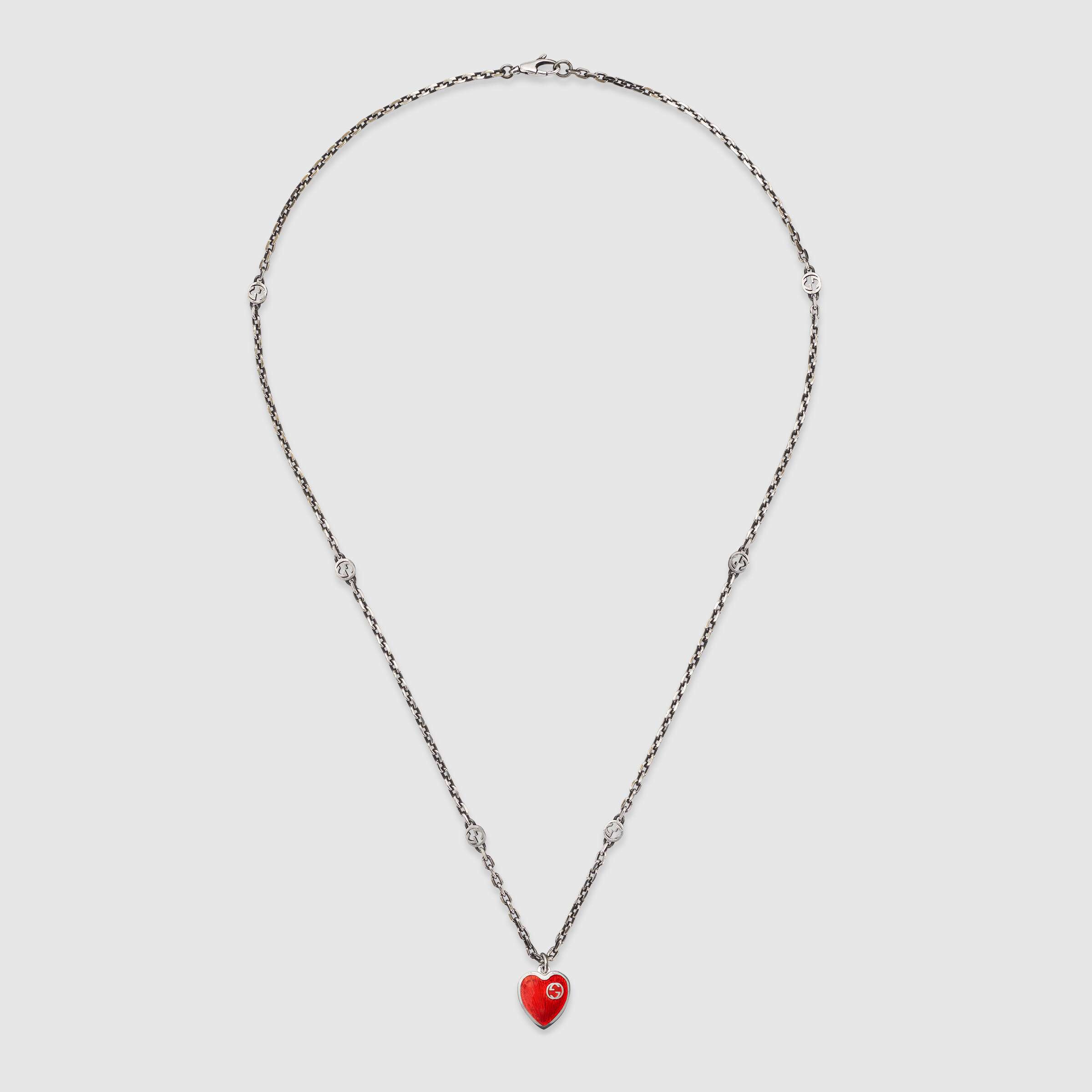 Gucci and GG heart enamel Necklace - Image 2