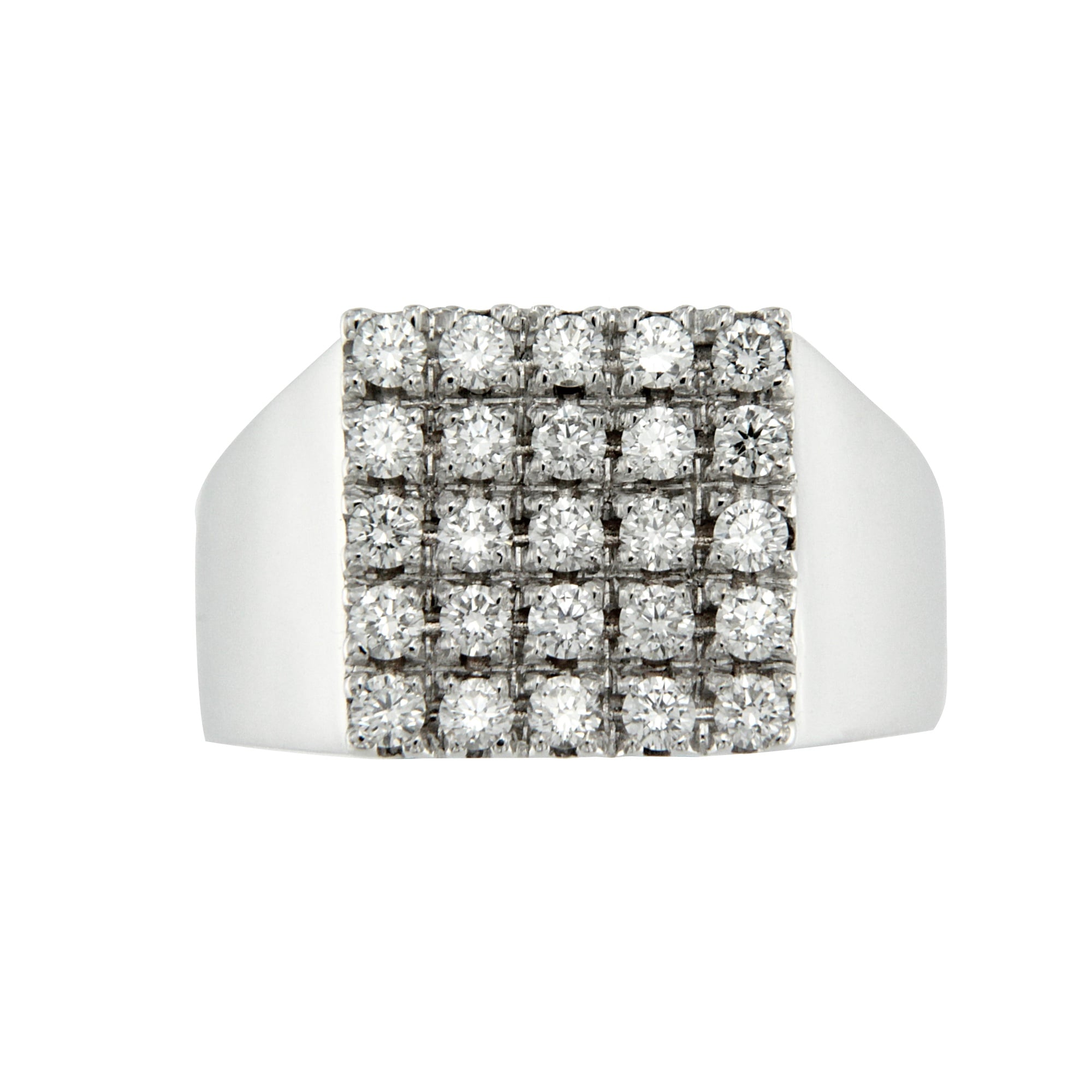 7039-33 anello timbro diamanti bianchi rettangolare oro bianco diamonds stamp ring chevalier pinky ring sconto discount