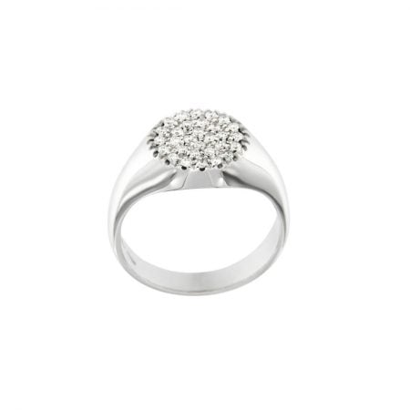 anello mignolo oro-bianco lucido DIAMANTI bianchi CHEVALIER PINKY RING SCONTO DISCOUNT
