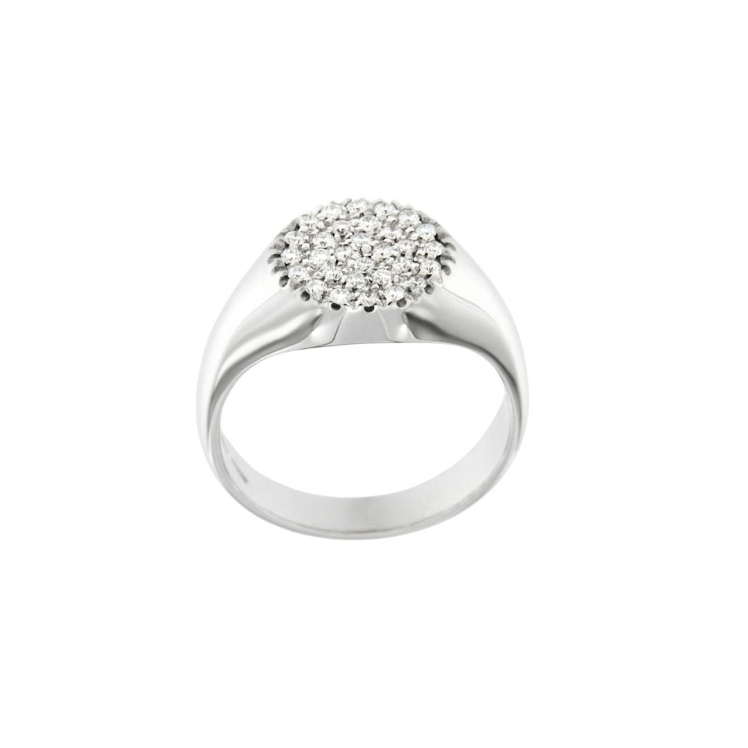 anello mignolo oro-bianco lucido DIAMANTI bianchi CHEVALIER PINKY RING SCONTO DISCOUNT