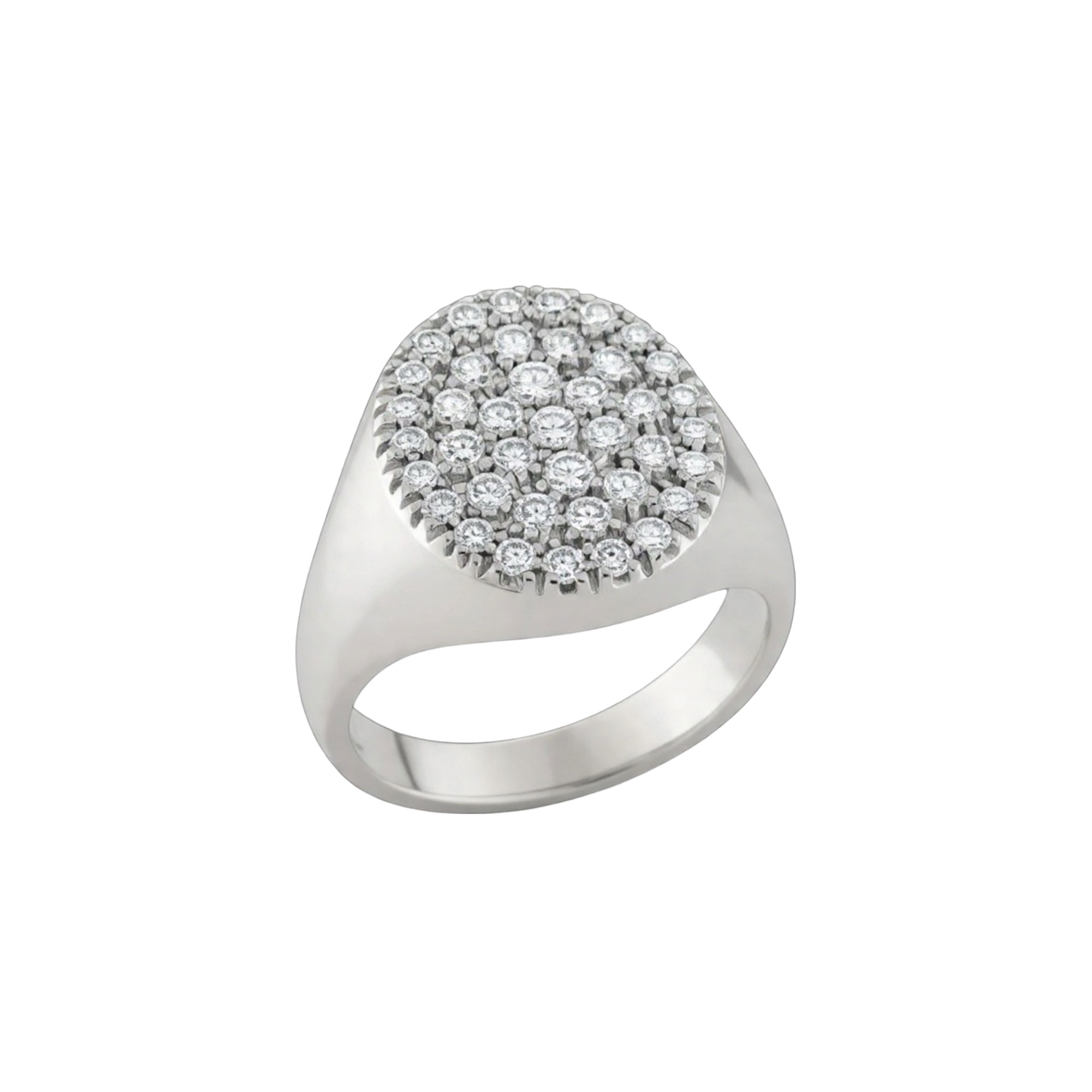 Anello Chevalier mignolo timbro diamanti bianchi