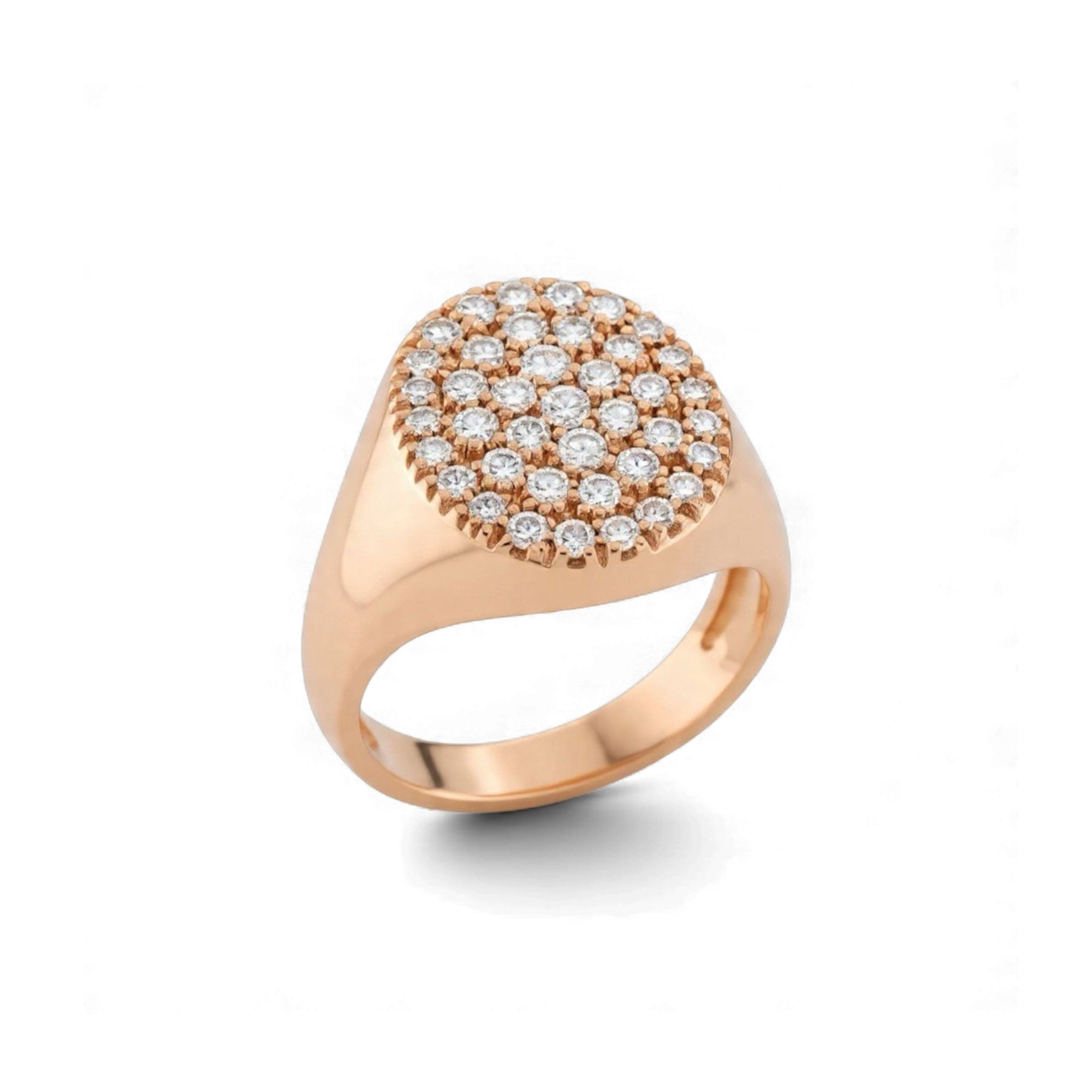 Chevalier ring pinky stamp white diamonds