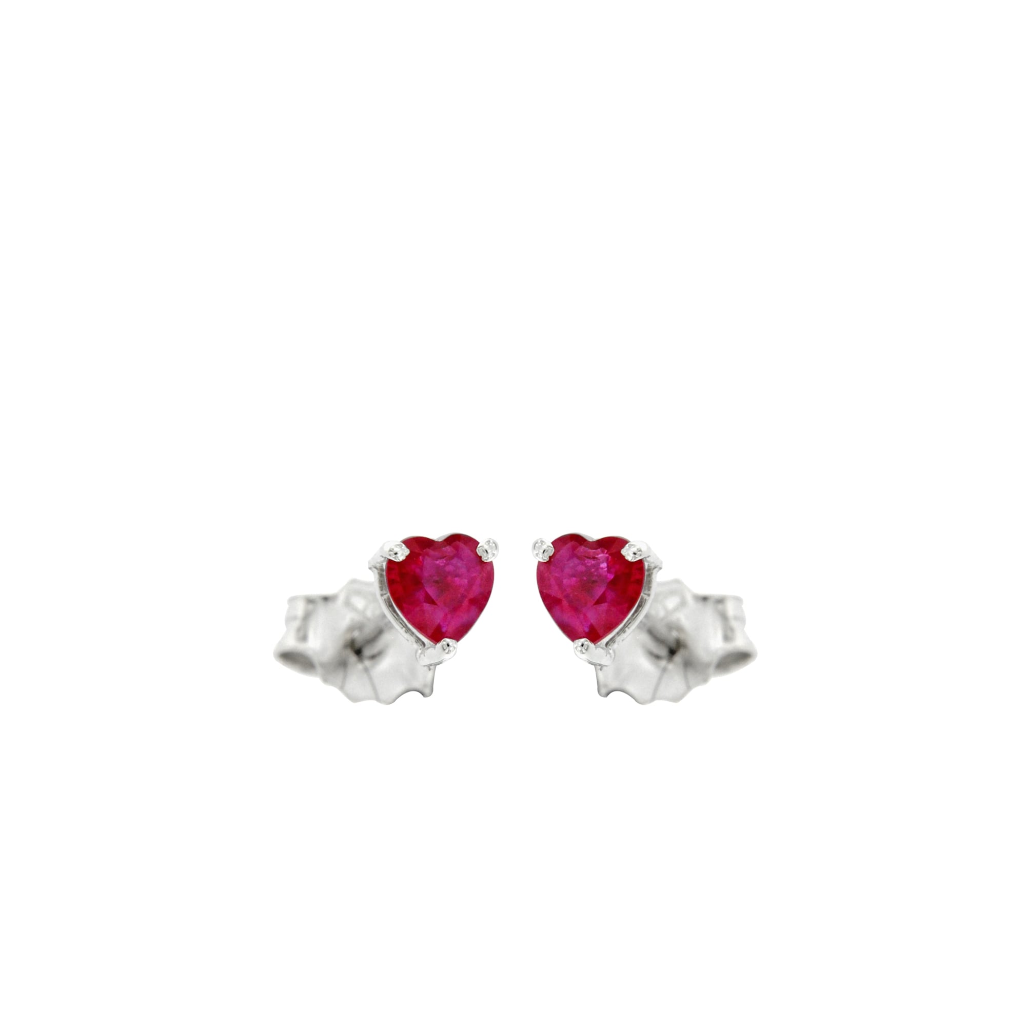 Orecchini in oro con cuori rubini - immagine 3