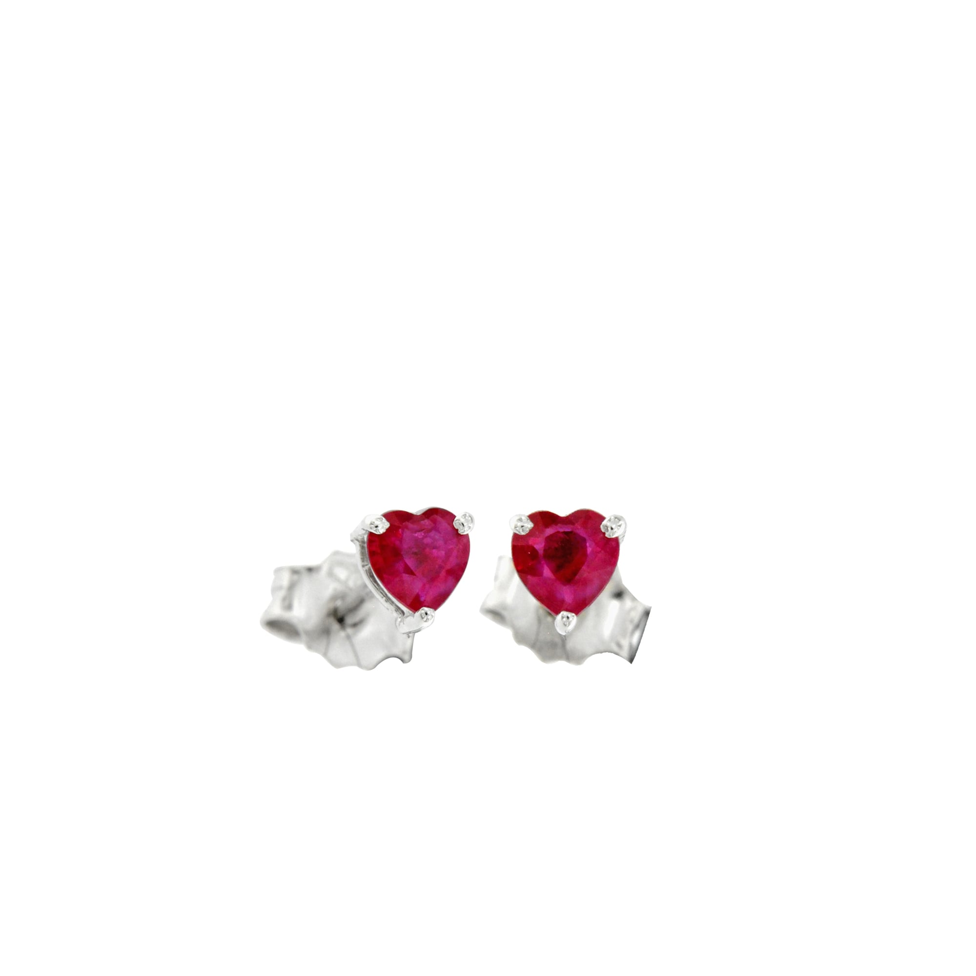 Orecchini cuori in oro 18 ct rubino cuore ruby heart earrings sconto discount
