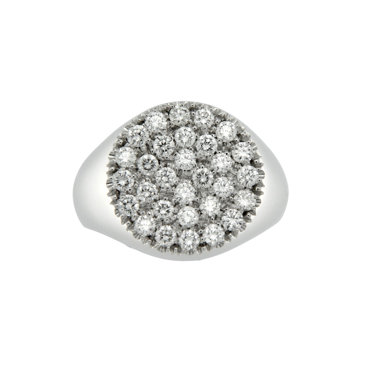 OTT_TON_OB_B ANELLO ORO BIANCO DIAMANTI BIANCHI TONDO PICCOLO