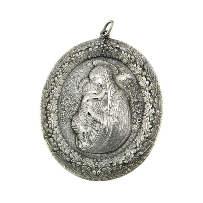 MADONNA DEL ROSETO MEDAGLIONE MEDAL SILVER ARGENTO BUCCELLATI CIONDOLO PENDANT SCONTO DISCOUNT