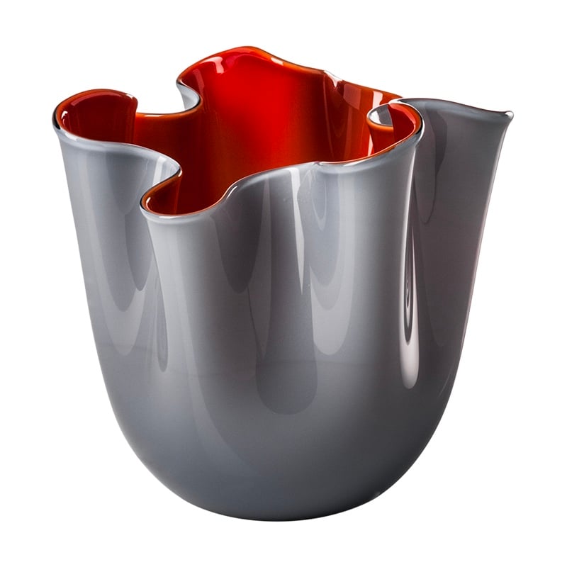 VASO FAZZOLETTO LATTIMO ROSSO UVA VENINI GRAY VASE RED SCONTO DISCOUNT