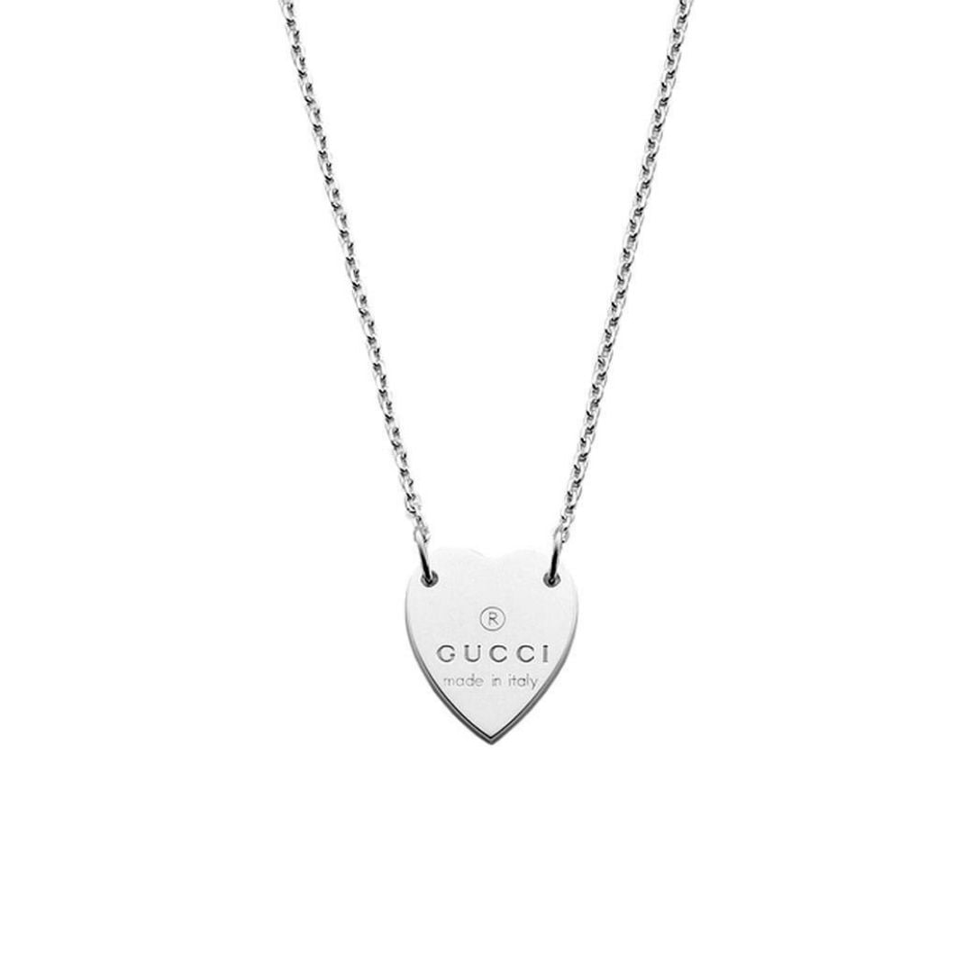 223512 J8400 8106 collana gucci trademark necklace silver cuore heart