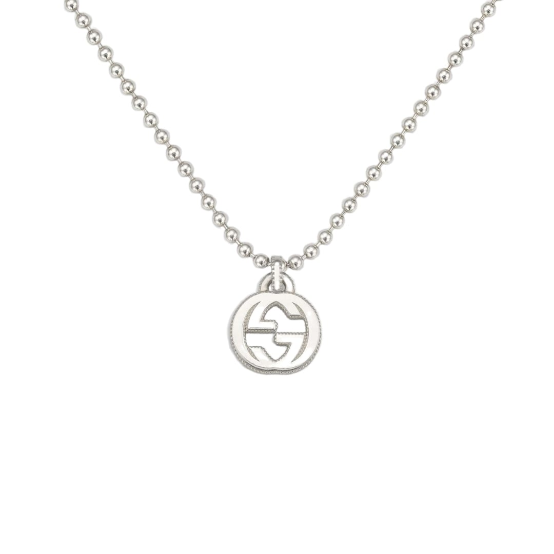 GUCCI INTERLOCKING G ARGENTO COLLANA SCONTO DISCOUNT 479219 J8400 8106 NECKLACE