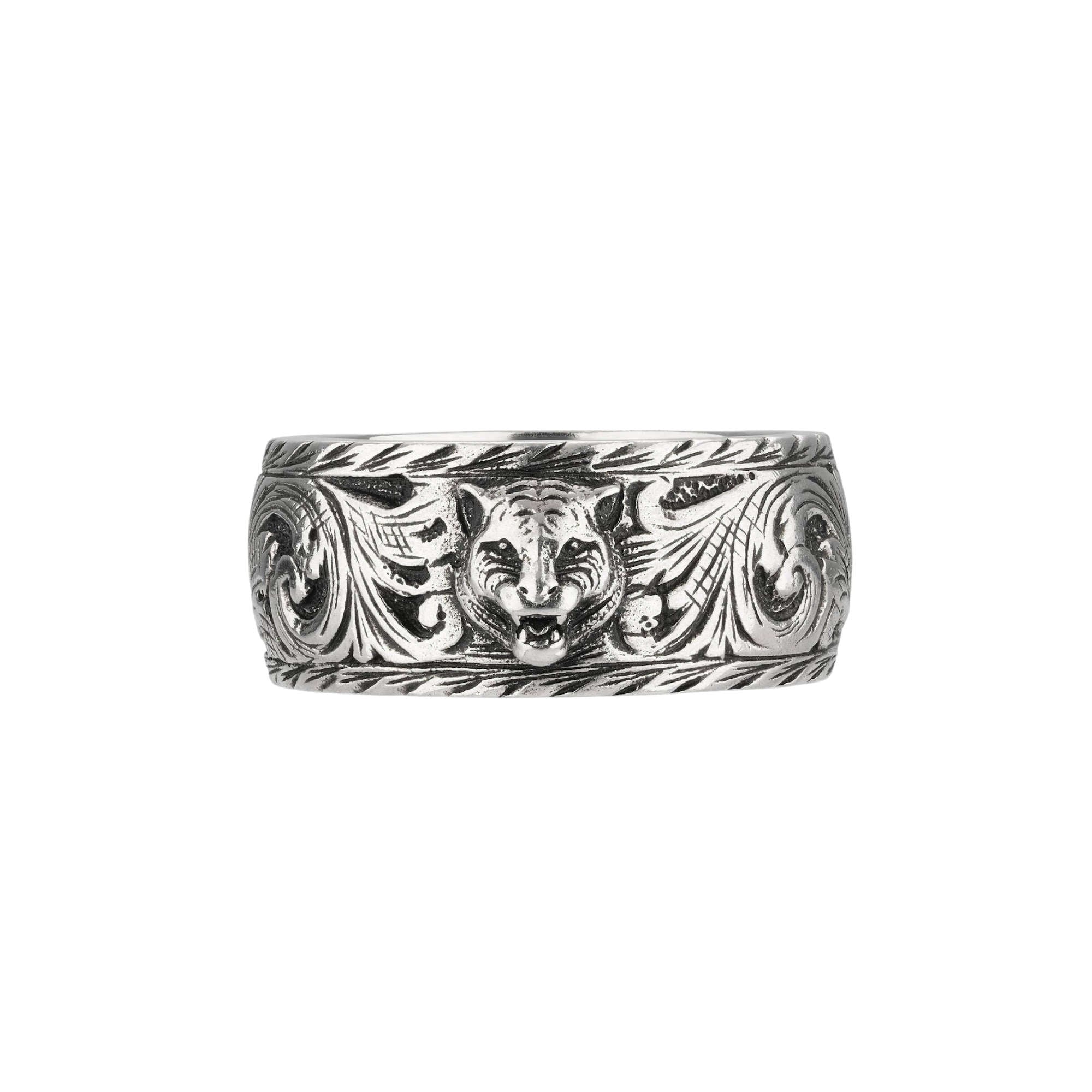 433571_J8400_0811_001_100_0000_Light-Anello-sottile-in-argento-con-dettaglio-felino ANELLO GUCCI RING SILVER SCONTO DISCOUNT