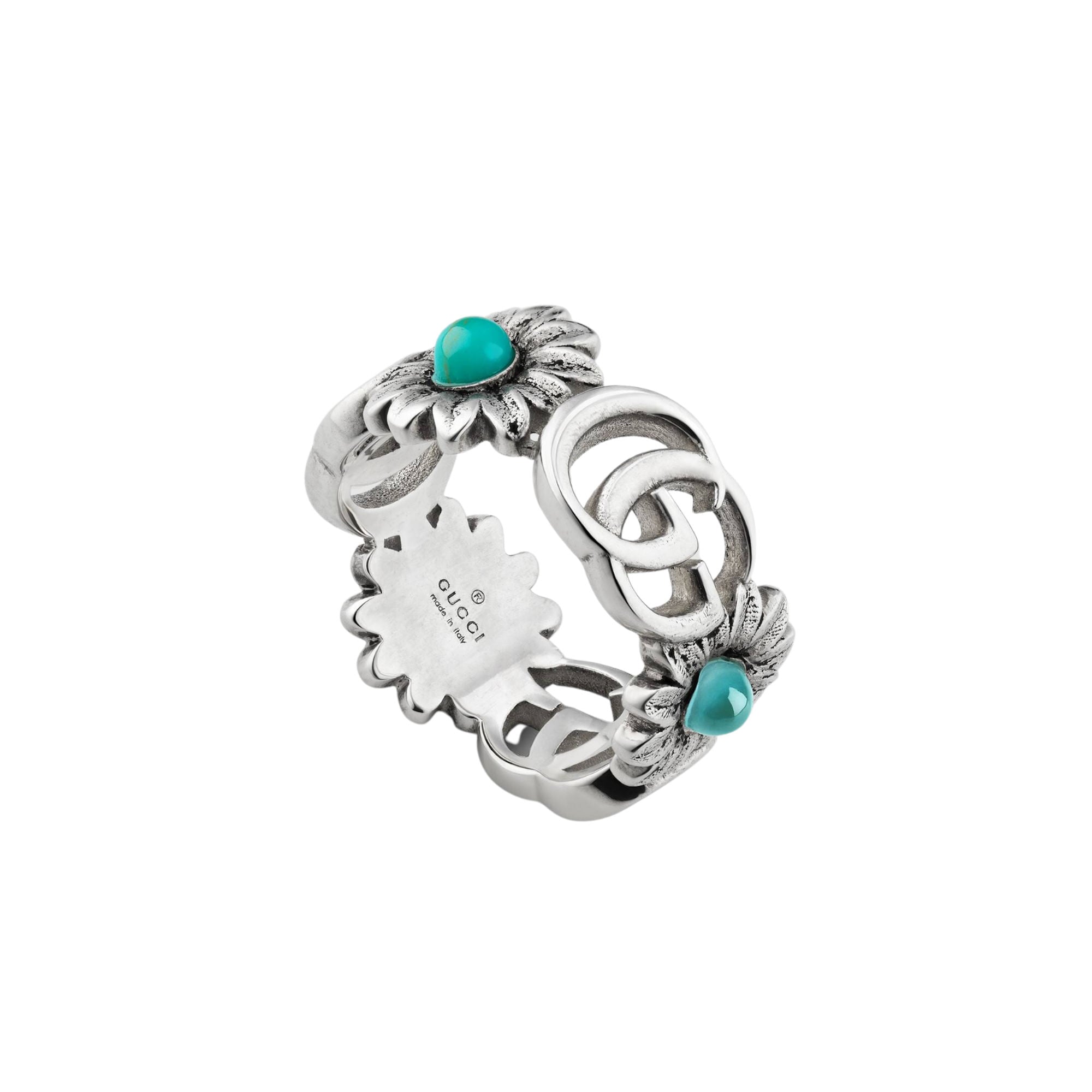 ANELLO GUCCI FIORE ARGENTO RING SCONTO DISCOUNT 