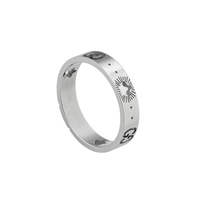 607339_J8502_9000_004_100_0000Anello Icon in oro bianco con stelle ring sconto discount
