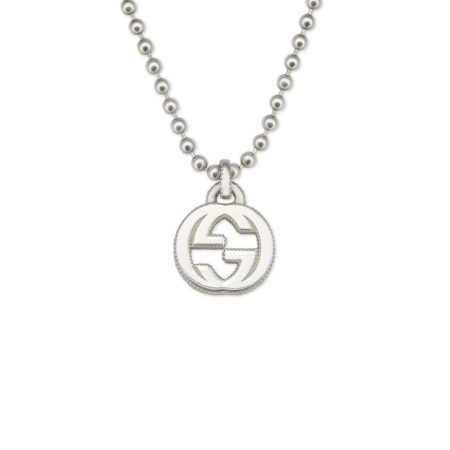 GUCCI-INTERLOCKING-G-COLLANA-NECKLACE-SCONTO-DISCOUNT-SILVER-ARGENTO-ybb479217001 silver necklace sconto discount