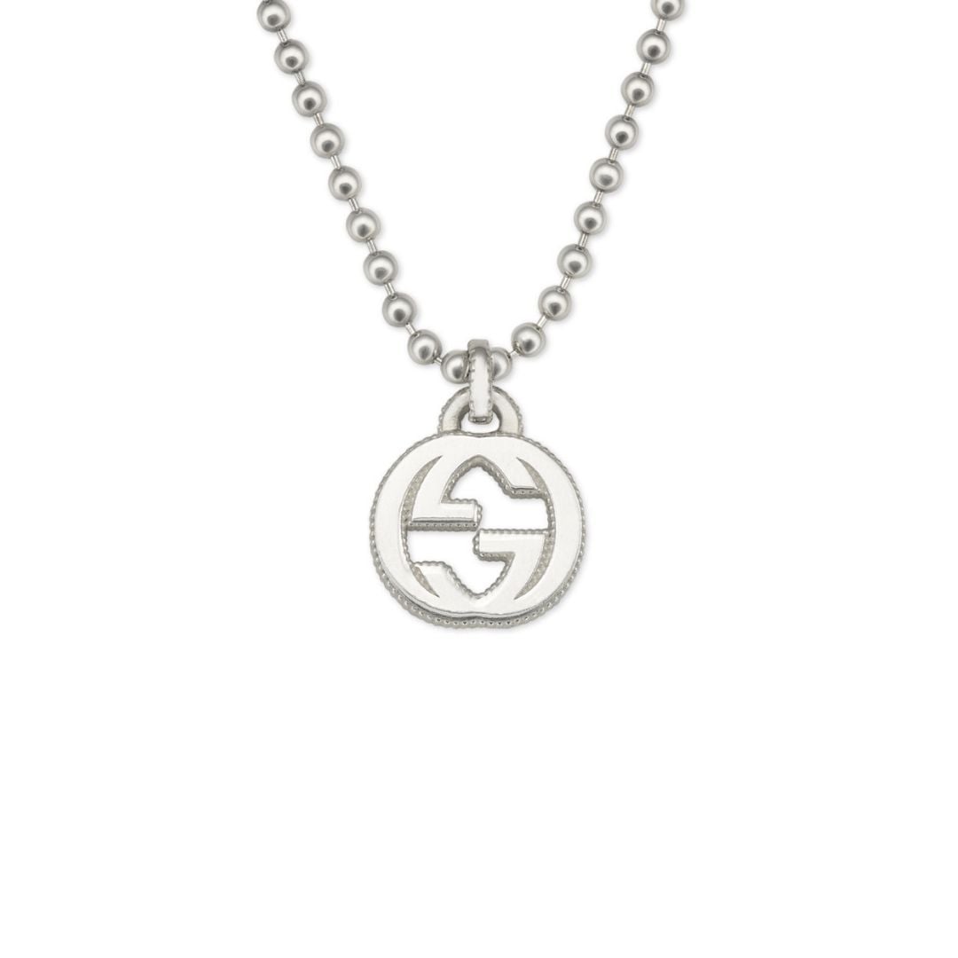 GUCCI-INTERLOCKING-G-COLLANA-NECKLACE-SCONTO-DISCOUNT-SILVER-ARGENTO-ybb479217001 silver necklace sconto discount