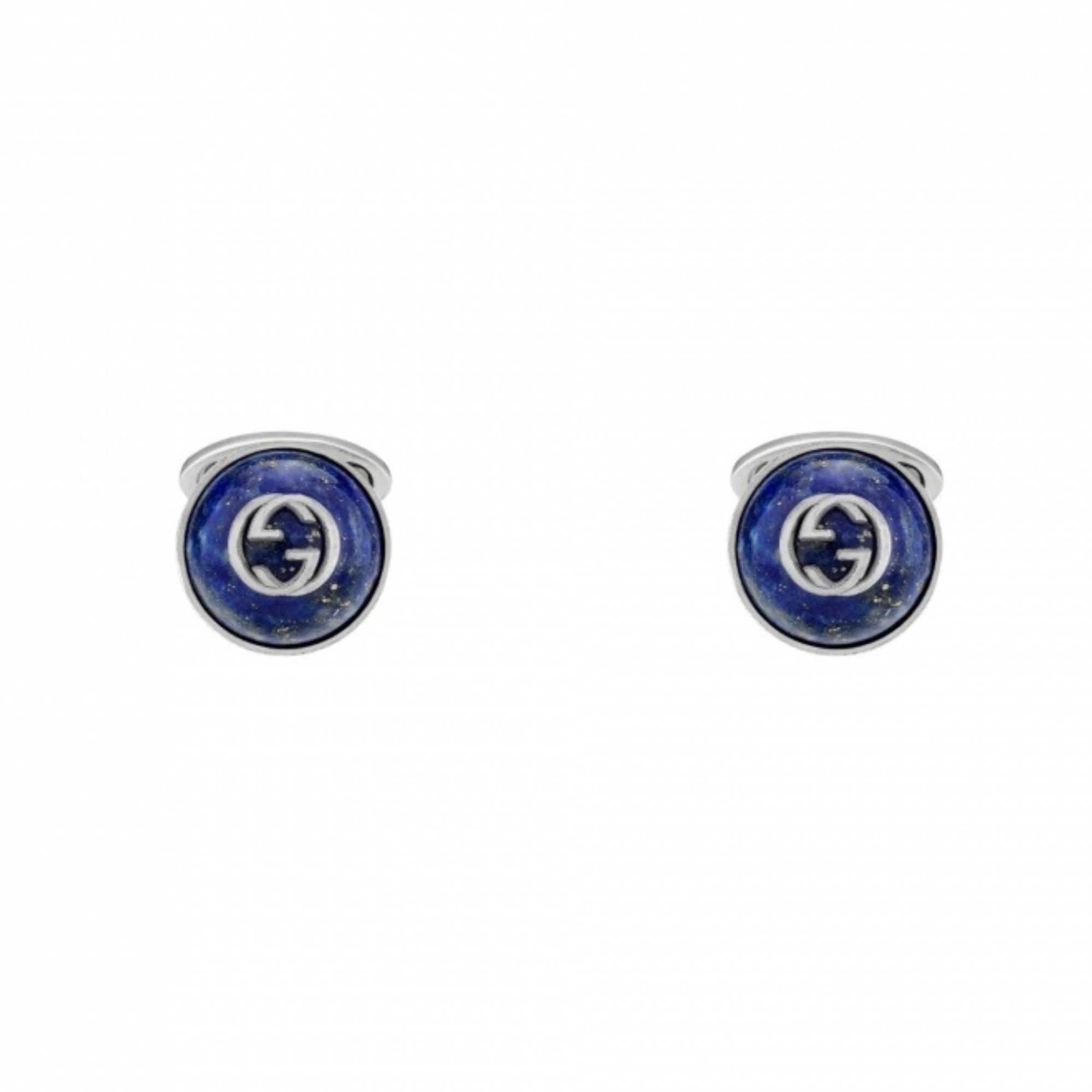 Gemelli-polso-argento-GUCCI-GG-e-Lapislazzuli-645589-I5930-8136-GUCCI-cufflinks-sconto-discount-silver