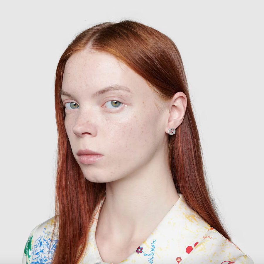 GUCCI Orecchini GG in argento 356289 J8400 0702 EARRINGS SILVER sconto discount