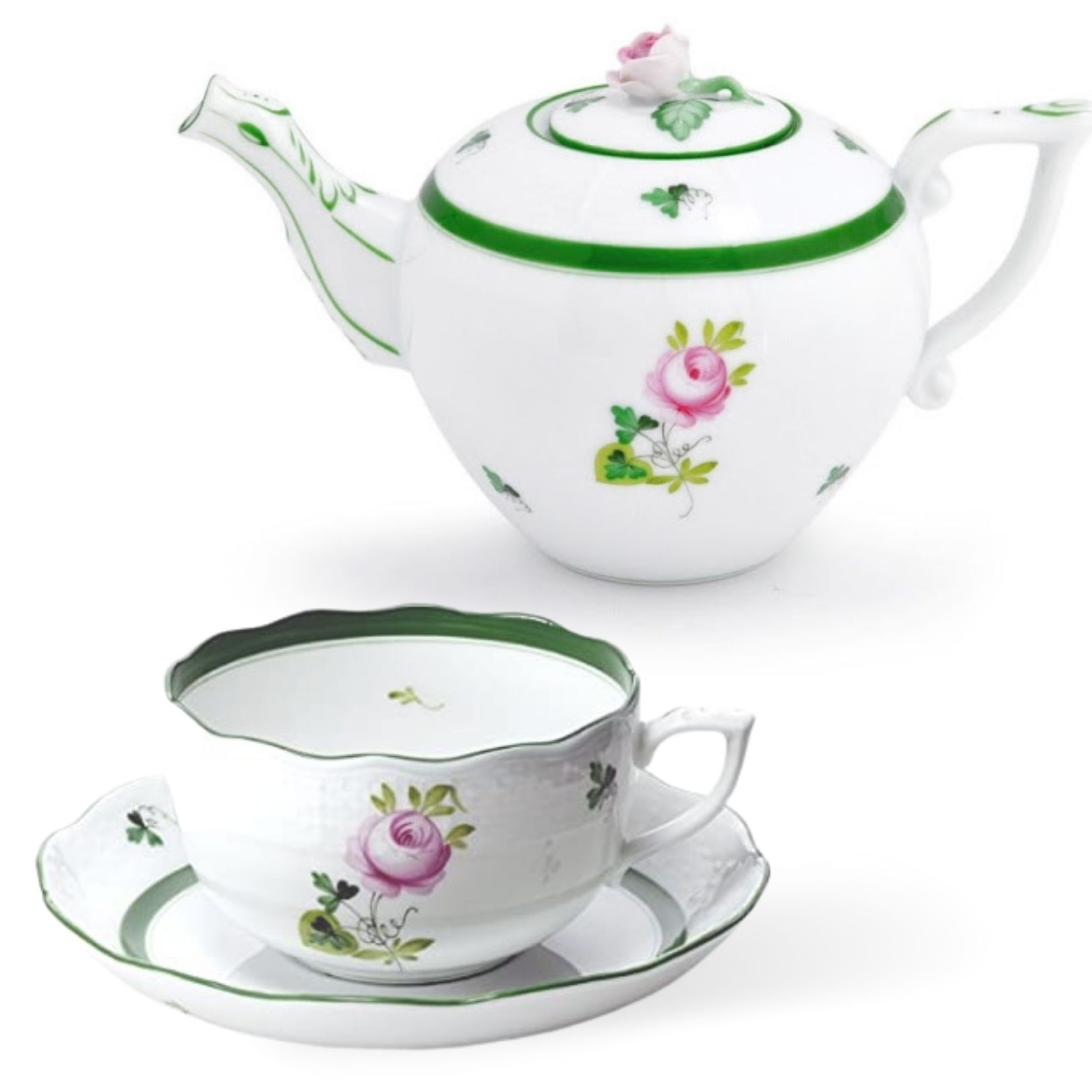 SET HEREND TEA 6 tazze tè E teiera VHR724 SCONTO DISCOUNT SET