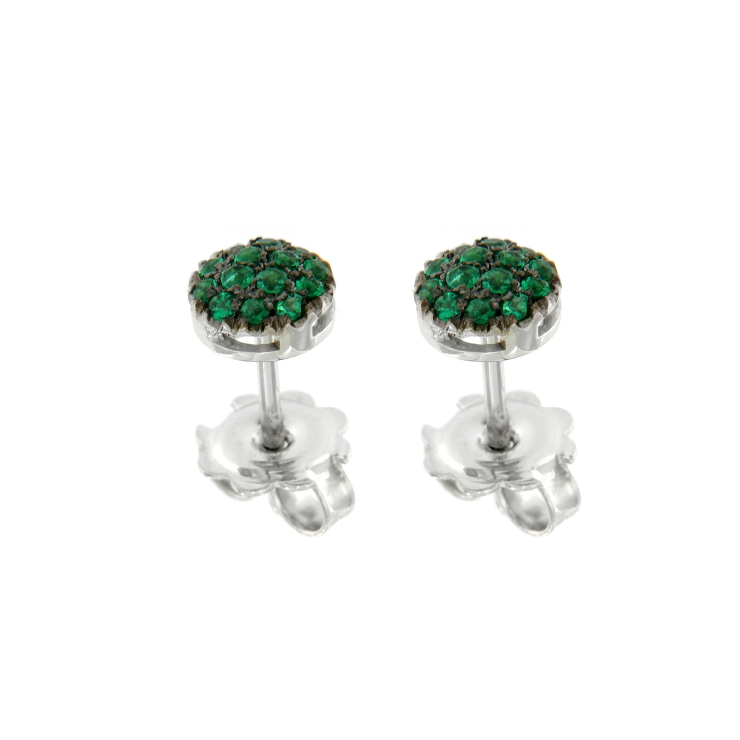 Orecchini oro bianco smeraldi EMERALD earrings sconto discount 45308_sm_G1