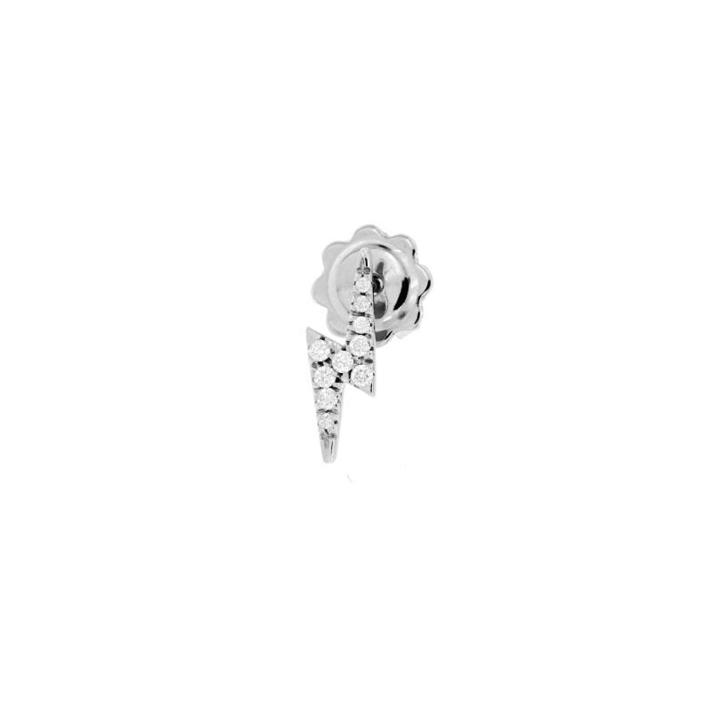 Monorecchino fulmine oro bianco con brillanti White gold single earring lightning with diamonds sconto discount