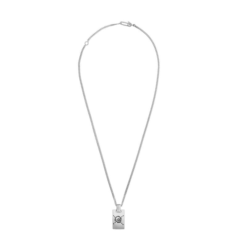 Collana in argento con pendente GucciGhost gucci necklace sconto discount