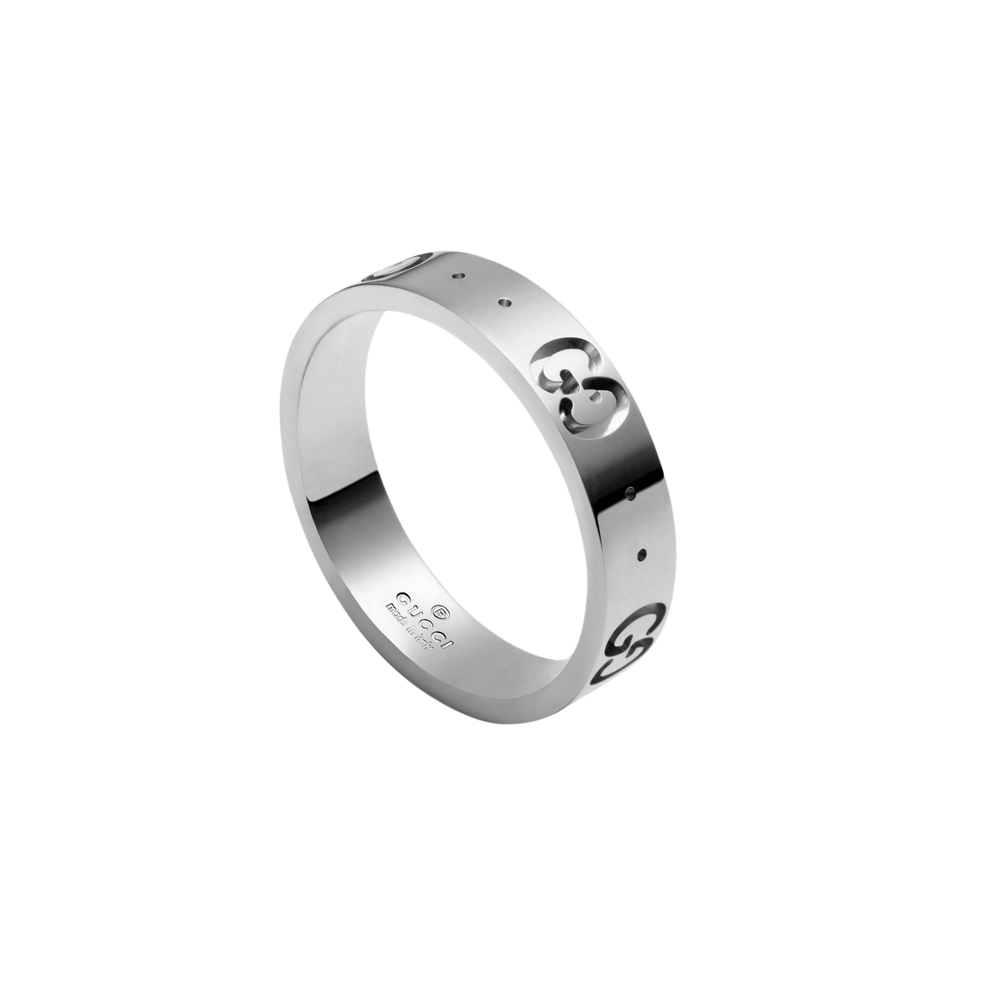 Gucci Anello Icon in oro bianco con GG ring sconto discount 660070 J8502 9000