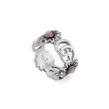 Anello Gucci con fiori e Doppia G ring sconto discount