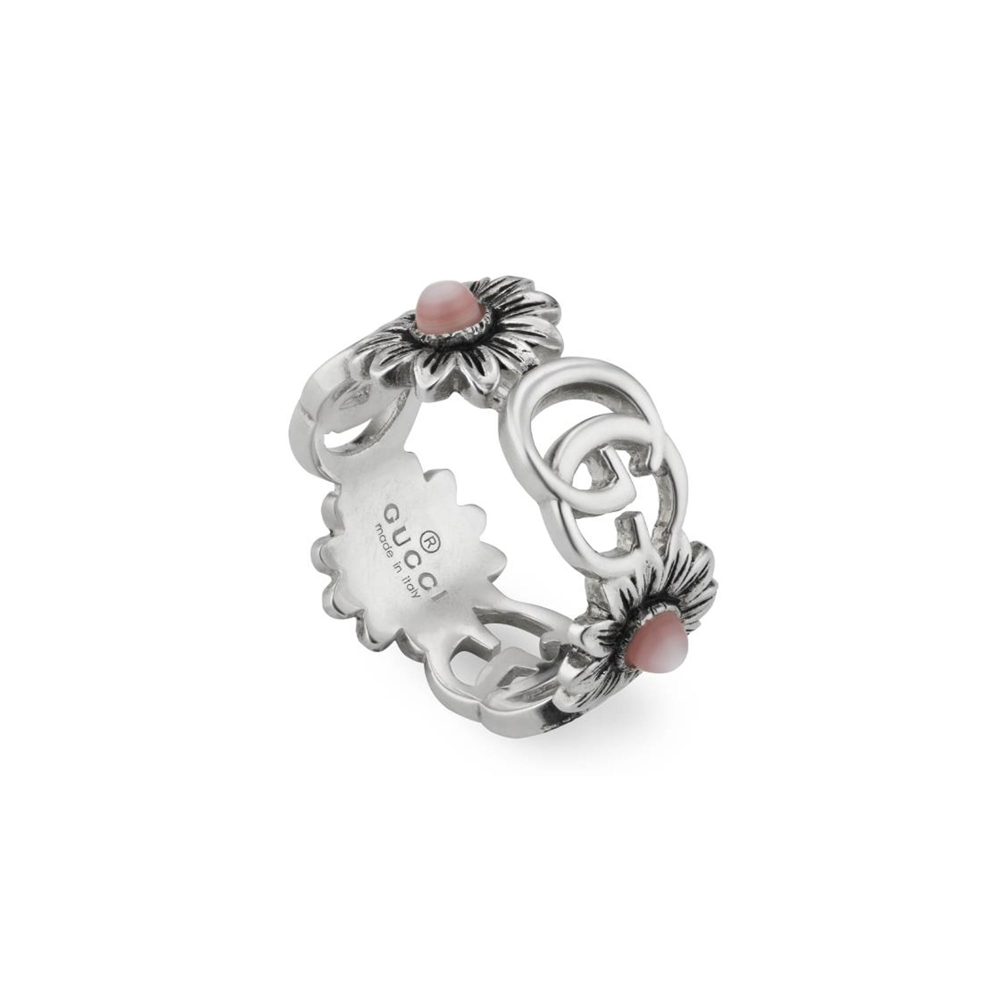 Anello Gucci con fiori e Doppia G ring sconto discount