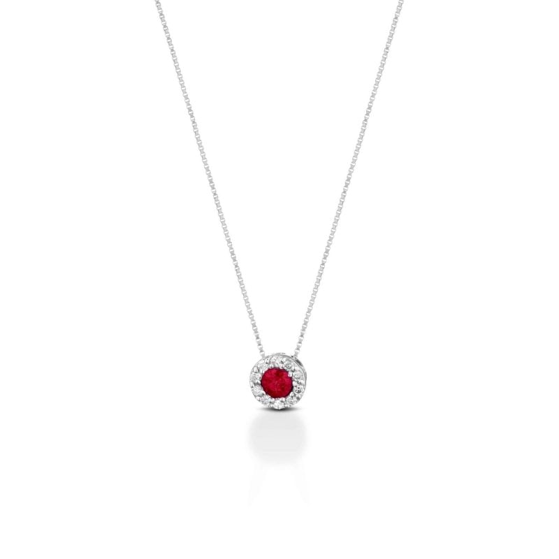 collana oro bianco con rubino white gold necklace with ruby sconto discount