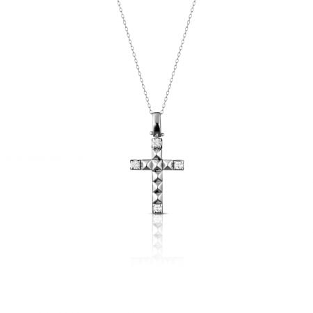 Collana croce con diamanti Cross necklace with diamonds uomo man sconto discount