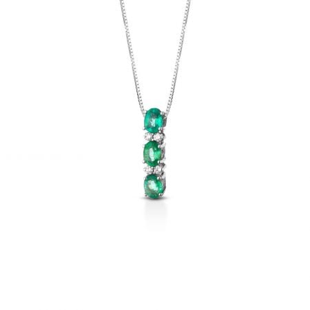 Collana diamanti e smeraldi Diamond and emerald necklace sconto discount