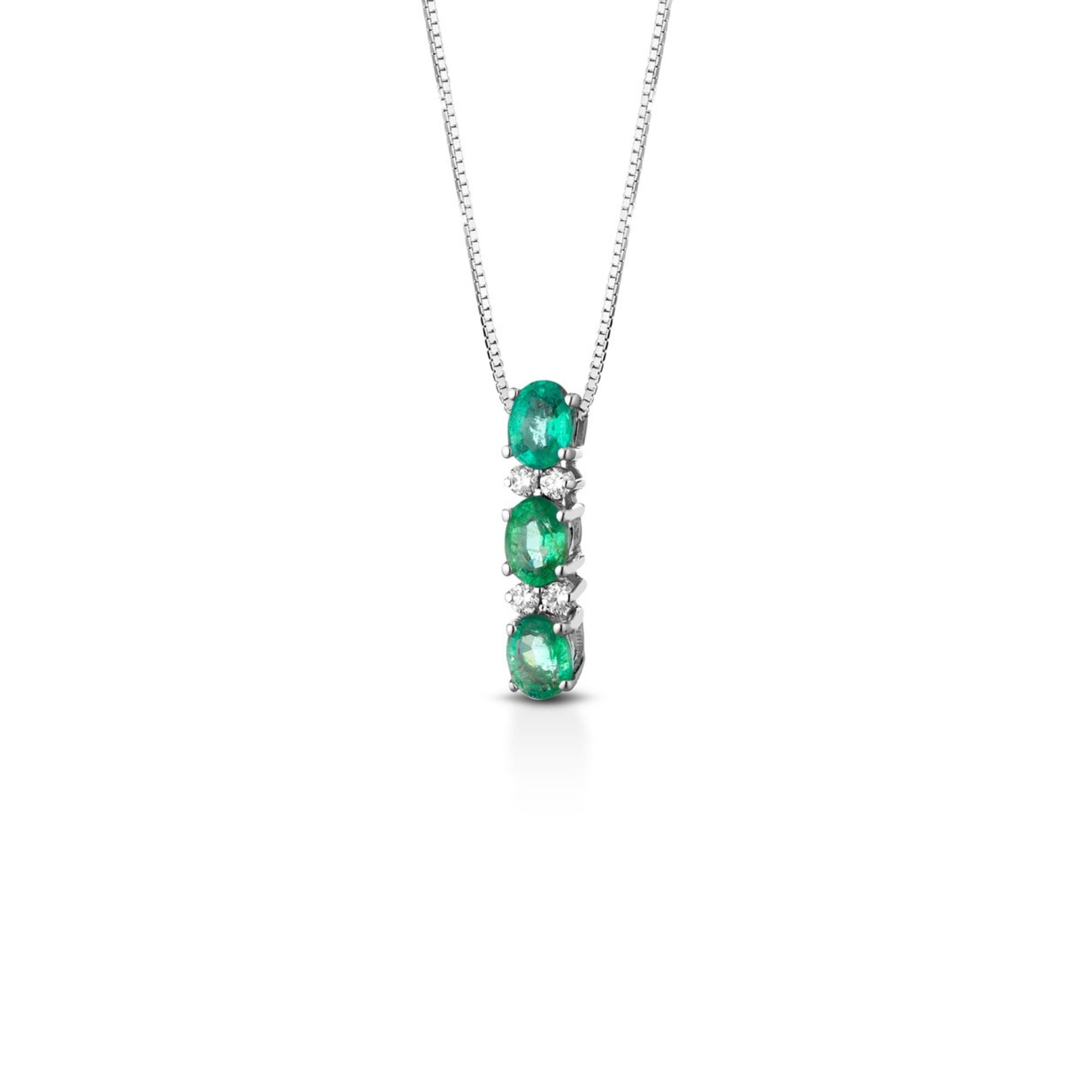 Collana diamanti e smeraldi Diamond and emerald necklace sconto discount