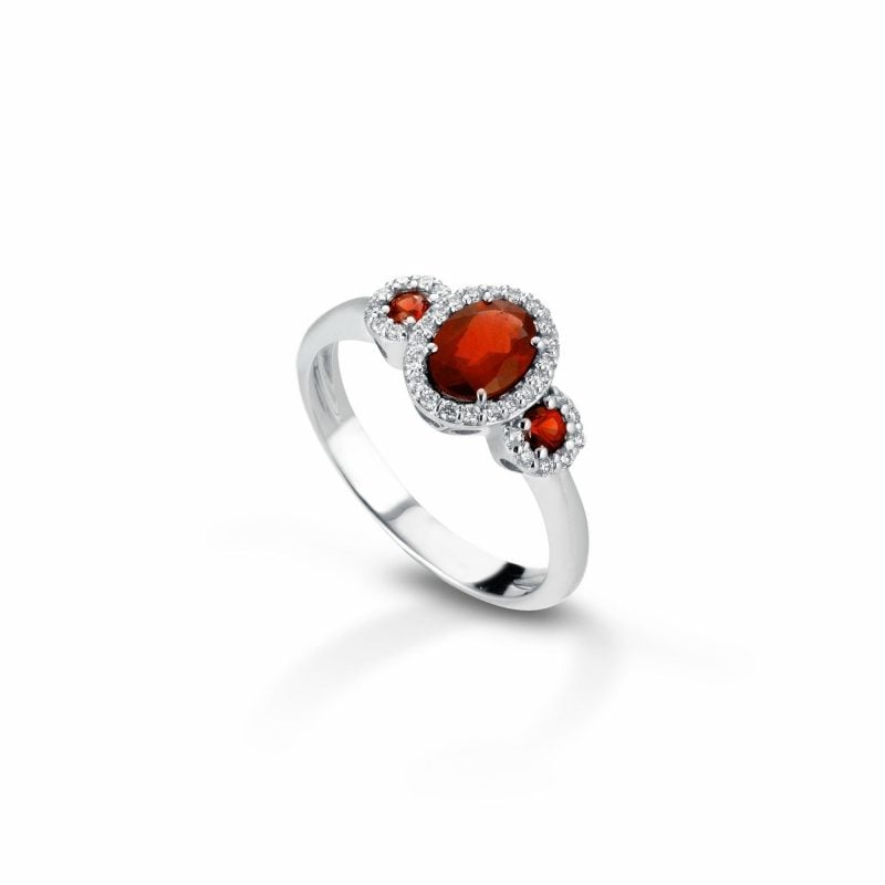 Anello con diamanti e rubini Ring with diamonds and rubies sconto discount