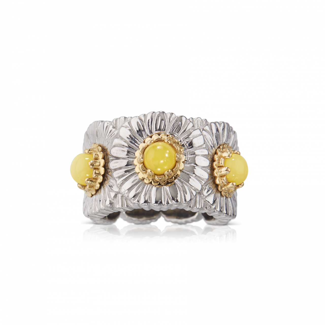 BUCCELLATI ANELLO ETERNELLE Daisy Blossom Color Anello eternelle in argento con opale MATERIALI: ARGENTO, OPALE RING SCONTO DISCOUNT