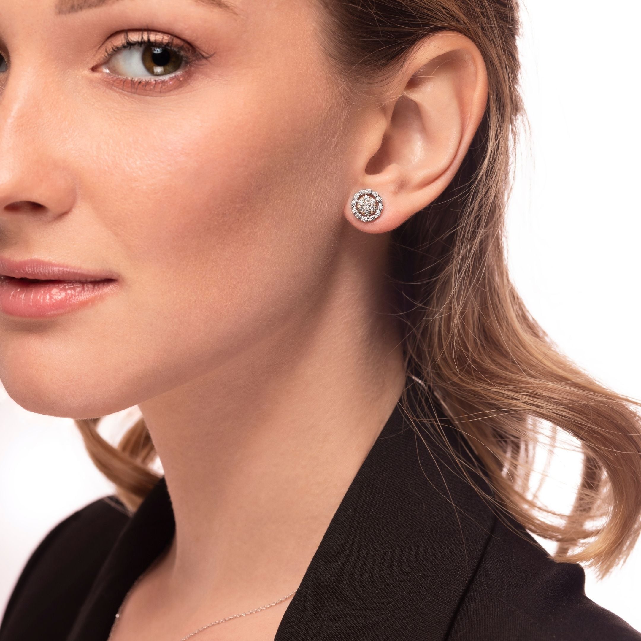 Orecchini Circles in oro bianco e brillanti - immagine 2