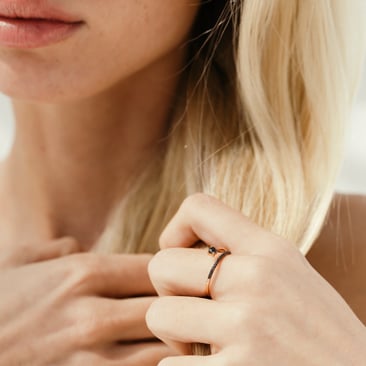 GA096OR.11 LE CARRÈ anello oro rosa diamanti neri ring black diamonds sconto discount b