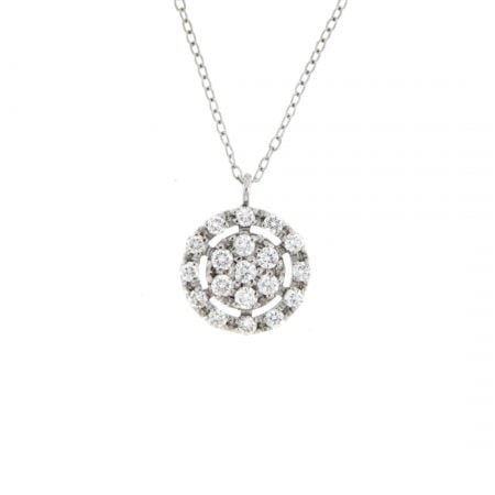 Collana Circles in oro white e brillanti necklace in white gold and diamonds